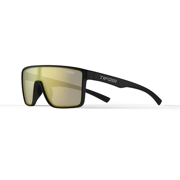 Tifosi Sanctum Sunglasses Matte Black with Smoke Yellow Mirror Lens