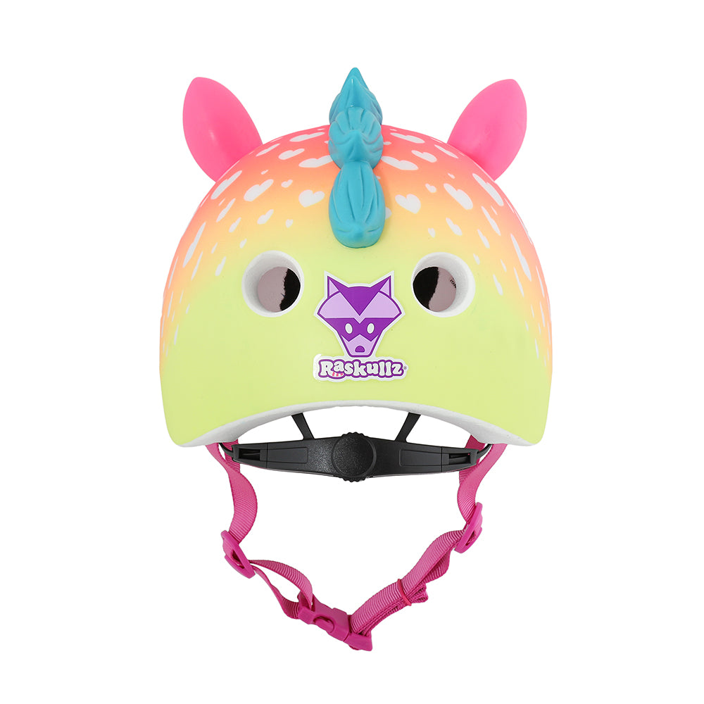 raskullz super rainbow corn child helmet pink back