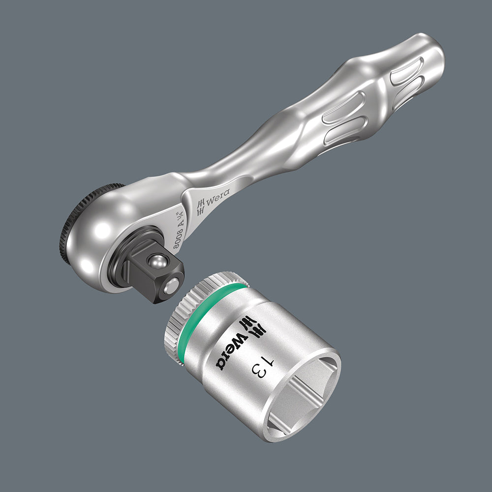 Wera 8008 A Zyklop Mini 3 Ratchet with 1/4