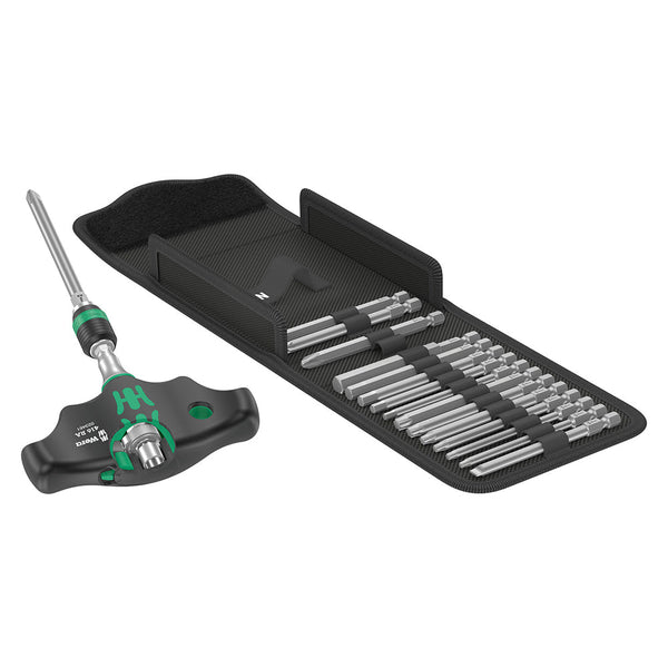 Wera Kraftform T-Handle Ratchet & 17 Piece Bit Set