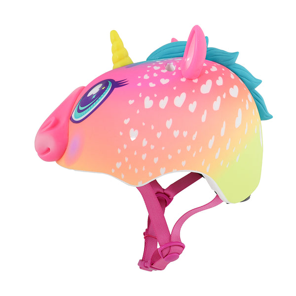 raskullz super rainbow corn child helmet pink left