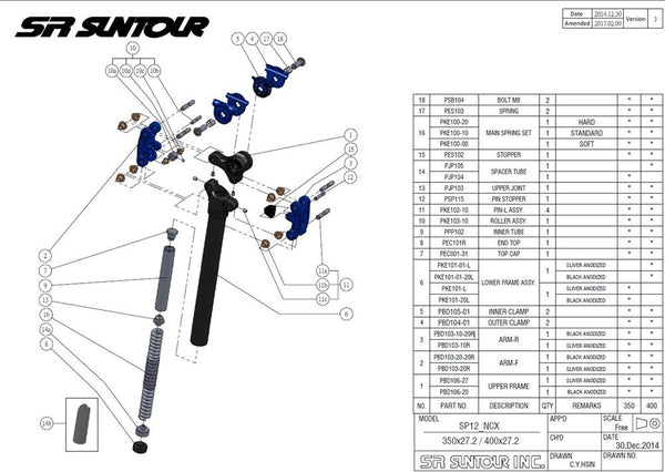 NCX SEATPOST EXPLODED VIEW