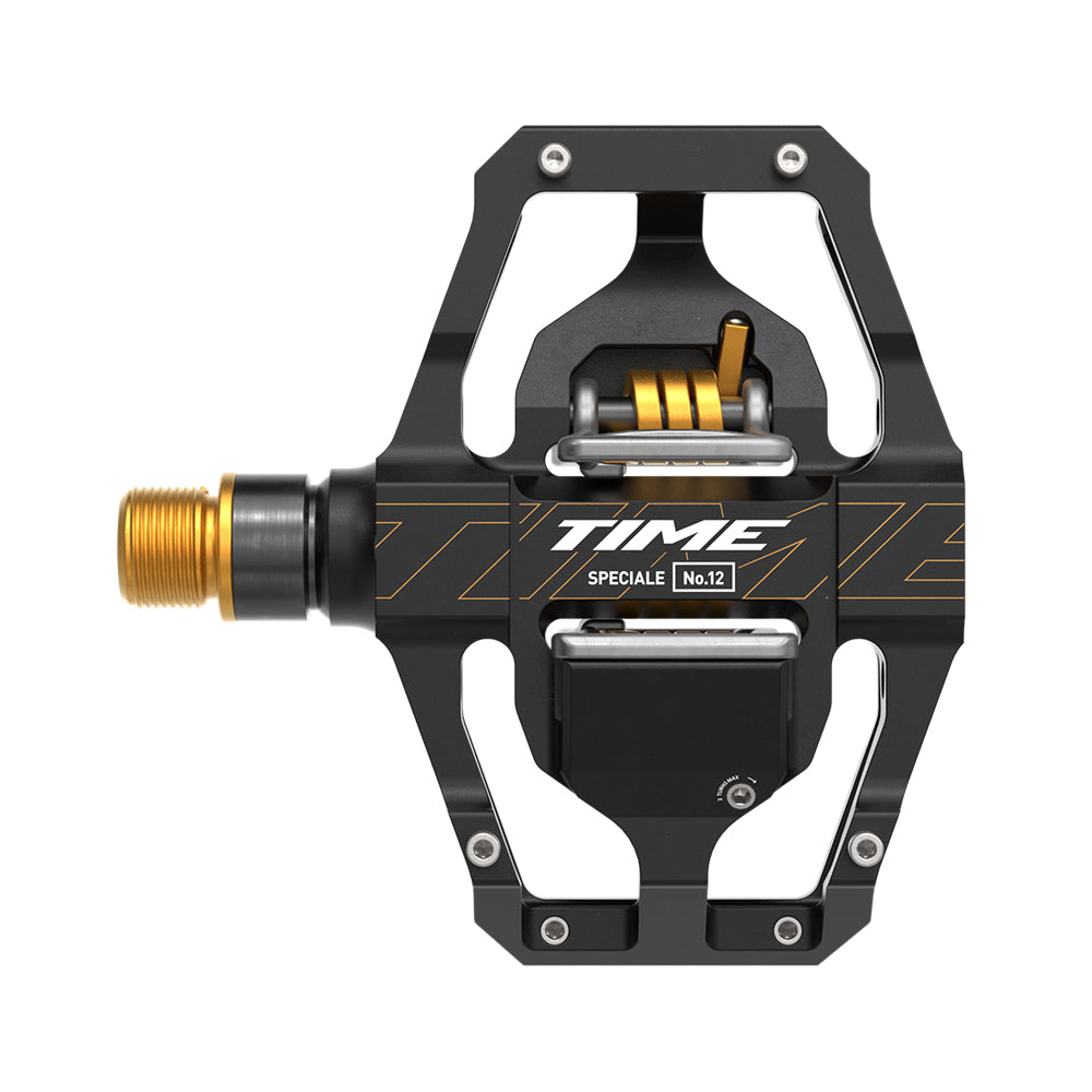 TIME PEDALS Speciale 12 Small Aluminum body and Titanium spindle Incl. ATAC standard cleats Black Gold B1 00.6718.030.001
