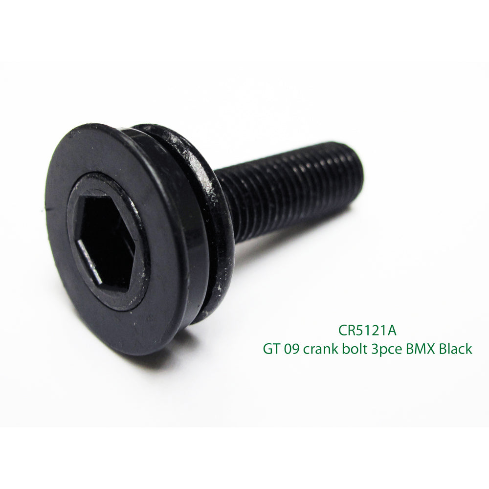 GT BMX Crank Bolt Black -  for 3 piece 8 Spline Cranks
