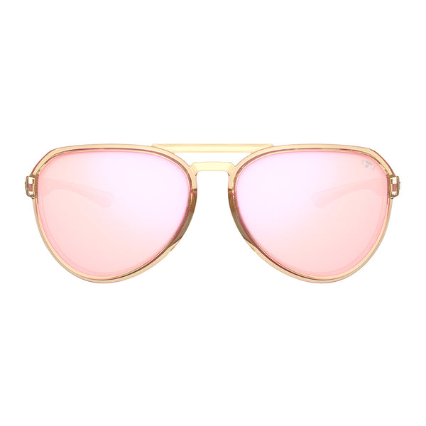 Tifosi Selca Sunglasses Crystal Brown with Pink Mirror Lens
