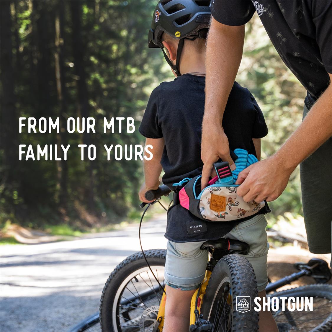 Shotgun MTB Tow Rope + Kids Hip Pack Combo Family