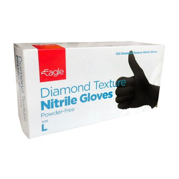 Black Diamond Textured Nitrile Gloves Large