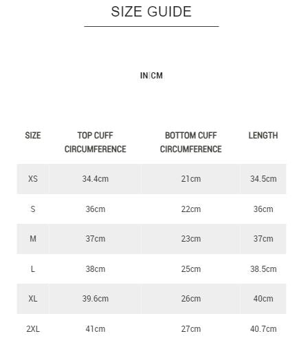 Loam Knee Sleeve Size Guide