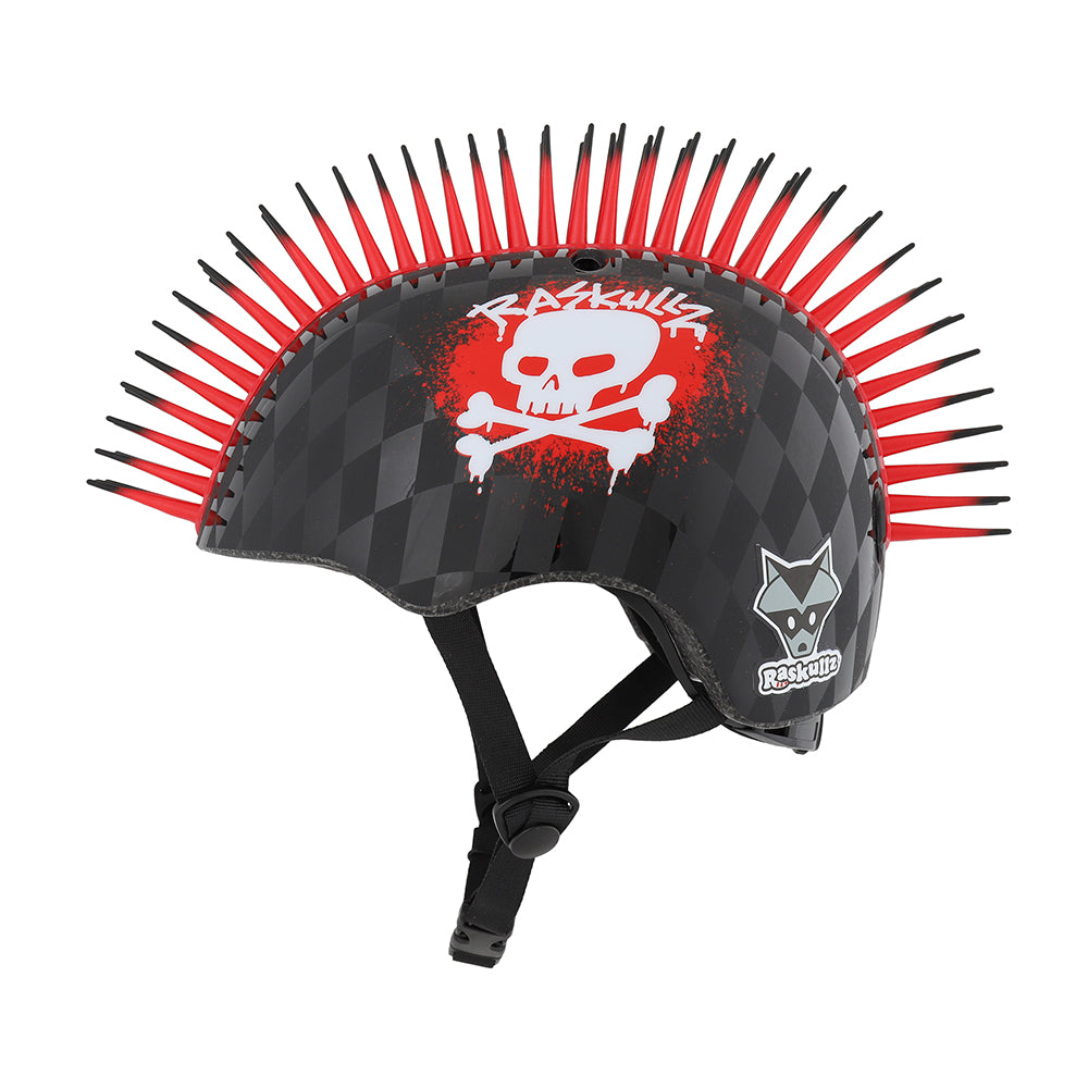 raskullz skull hawk child helmet red left