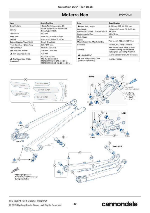 Moterra Neo Carbon Bosch 2020 - 2021 Spares