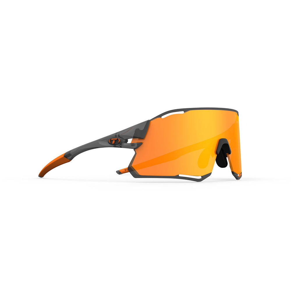 Tifosi Rail Race Sunglasses Satin Vapor with Clarion Orange and Clear Lens
