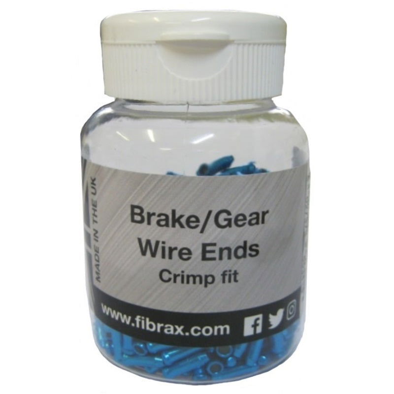 Fibrax Alloy Non-Fray Cable Ends Blue - Papanui Cycles