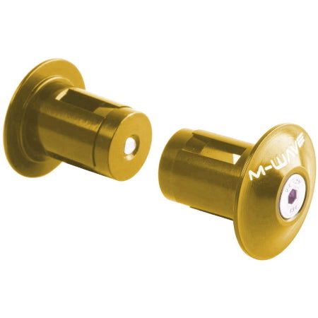 M-Wave Alloy Bar End Plugs Gold - Papanui Cycles