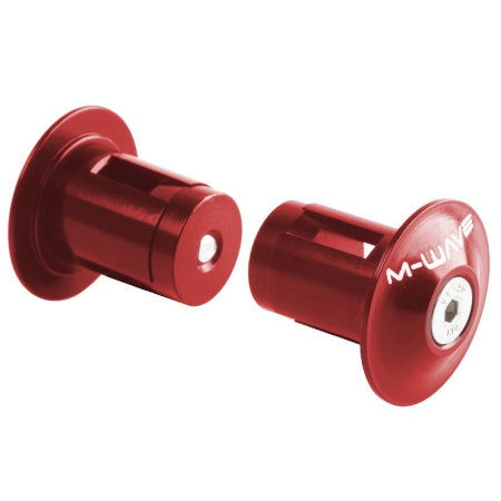 M-Wave Alloy Bar End Plugs Red - Papanui Cycles