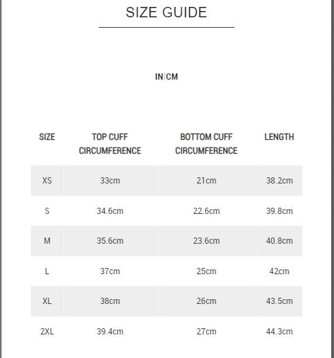 Lobo Knee Pad Size Guide