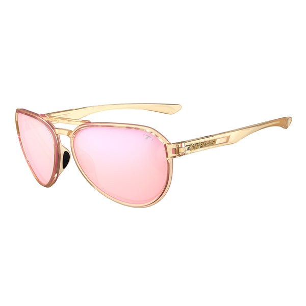 Tifosi Selca Sunglasses Crystal Brown with Pink Mirror Lens
