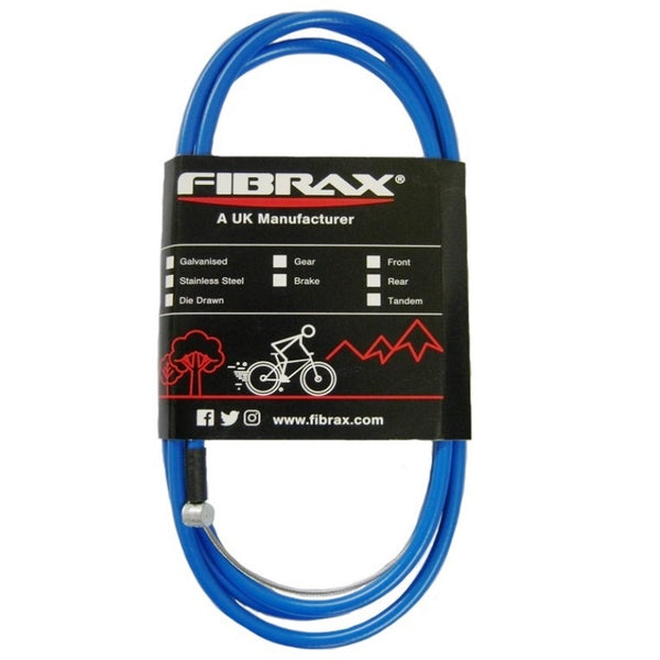 Fibrax Rear Brake Cable Complete Blue (Barrel Nipple)