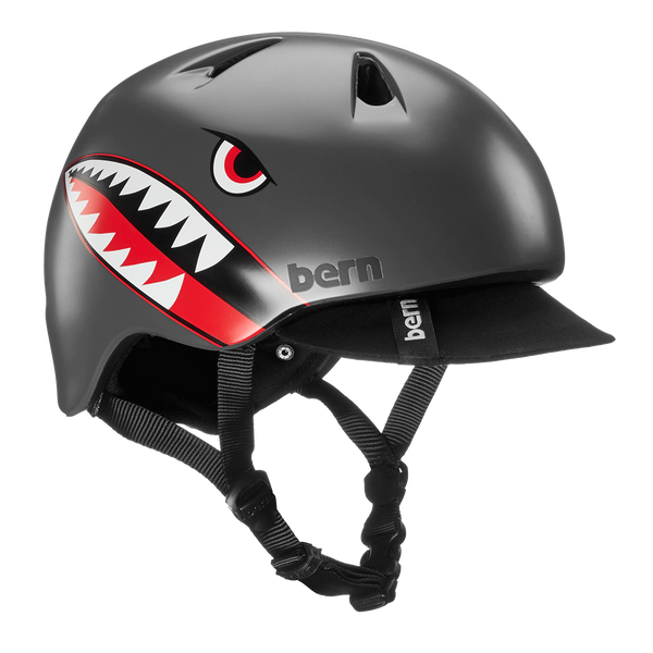 Bern Nino Satin Grey Flying Tiger w/ Flip Visor