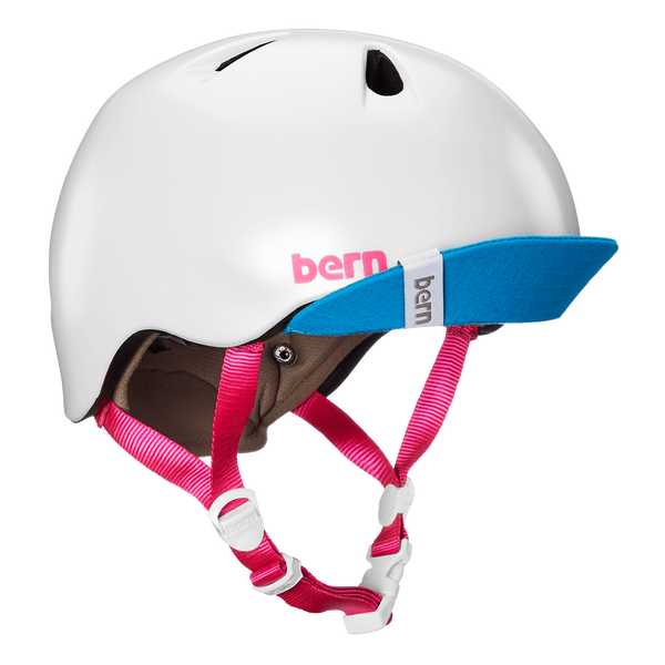 Bern Nina Satin White w/ Flip Visor